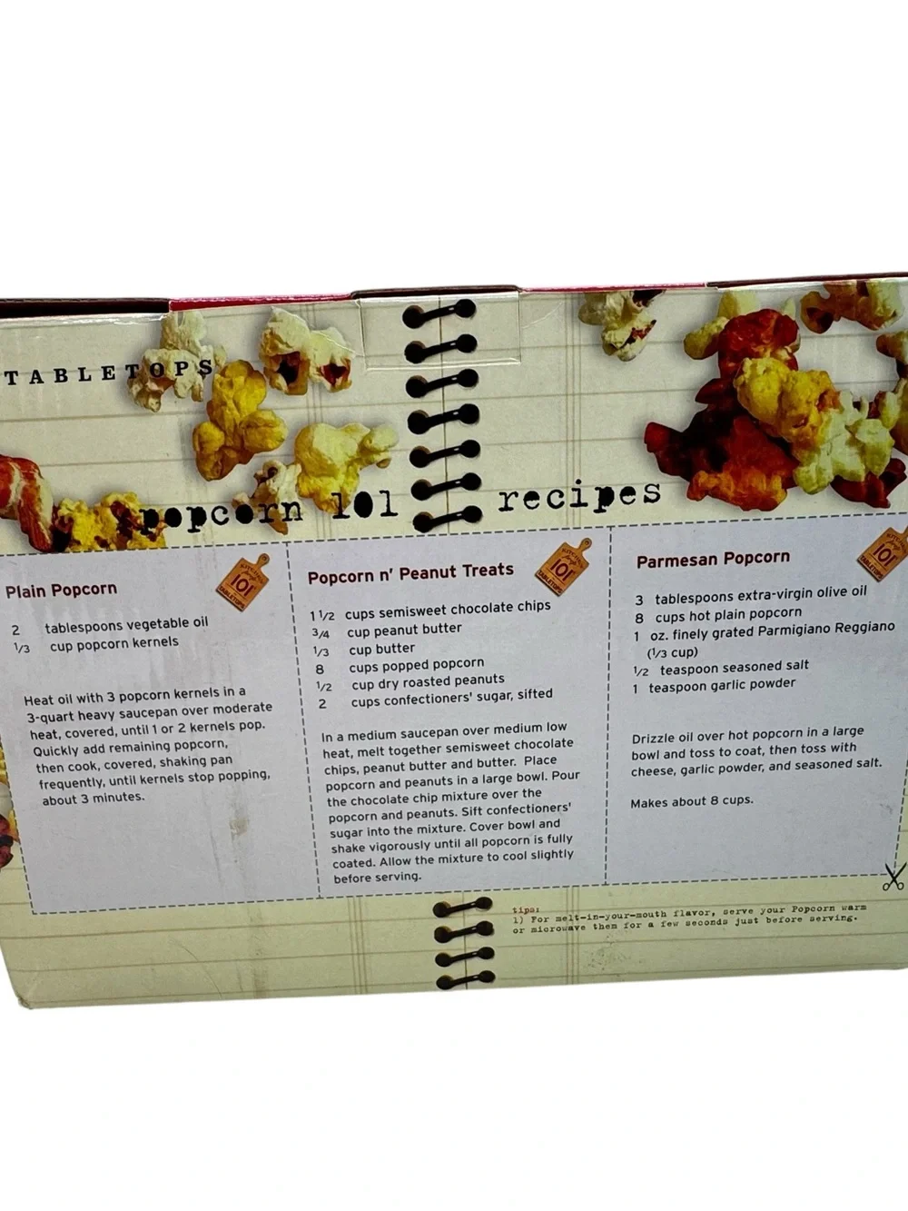 Ceramic 7 Piece Popcorn Family Set - Tub, Bowls, Salt Shakers Kitchen Prep 101